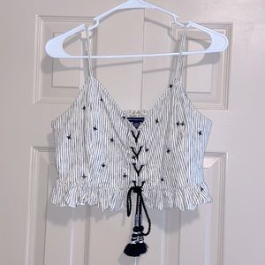 American Eagle Embroidered Crop Top